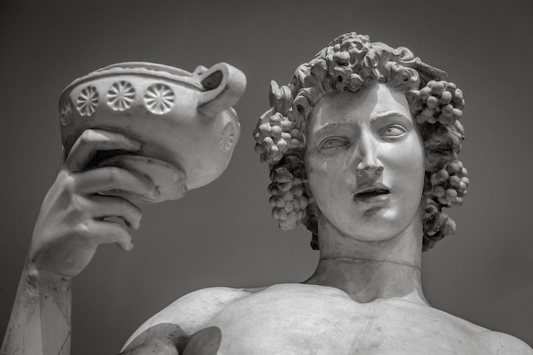 The god Bacchus (or Dionysus) and the legend of Amethyst