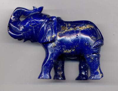 An elephant sculpture in lapis lazuli