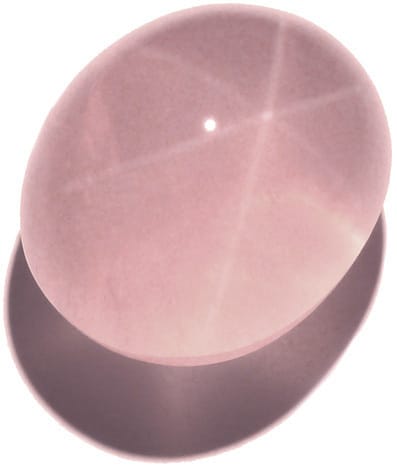 Star rose quartz, a fine example of asterism