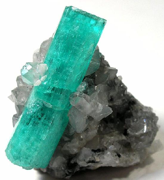 A rough emerald on its matrix