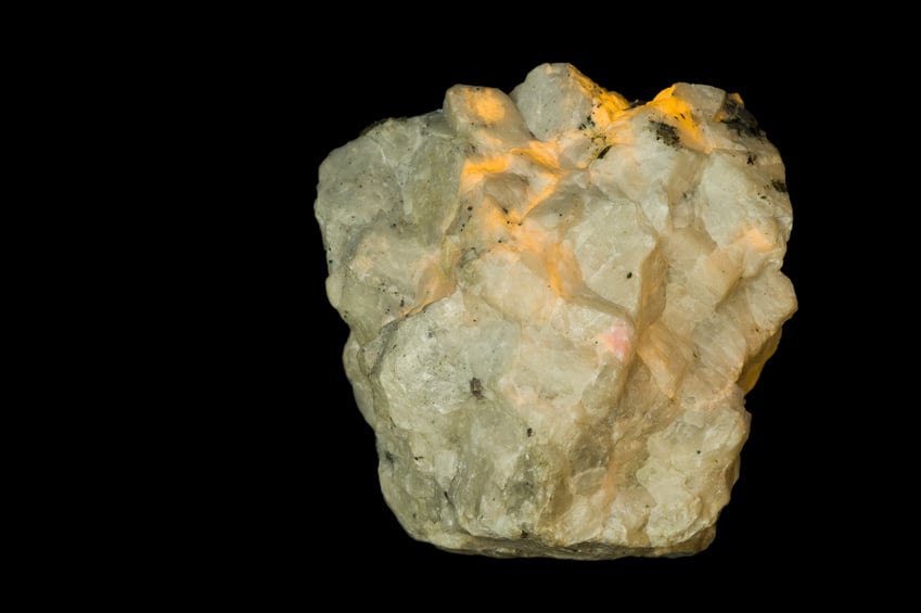 Hackmanite, a variety of sodalite that fluoresces under an ultraviolet lamp