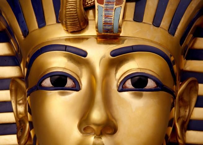 Tutankhamun's funerary mask with its obsidian inlays