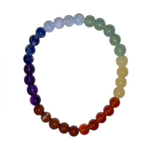 Bracelet 7 Chakras - Pierres Boules 6 mm - Boutique de Minéraux