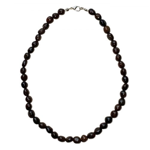 Collier de pierres roulées en grenat rouge