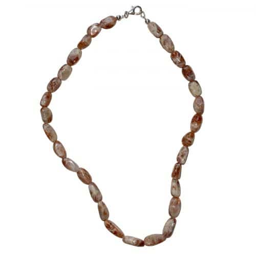 Collier de pierres roulées en pierre de soleil