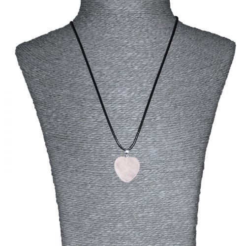 Quartz Rose Pendentif Coeur (buste) | Boutique de Minéraux | Lithothérapie en Ligne