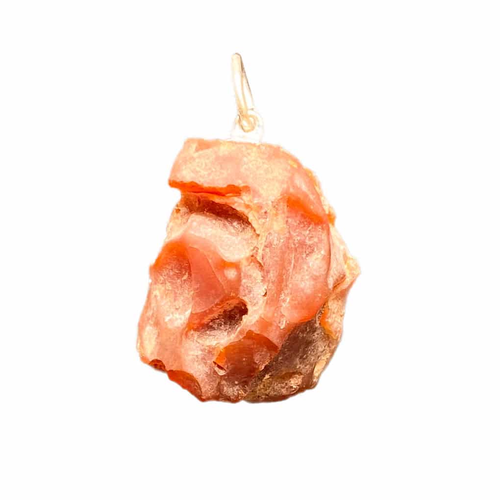 Rough fire opal pendant