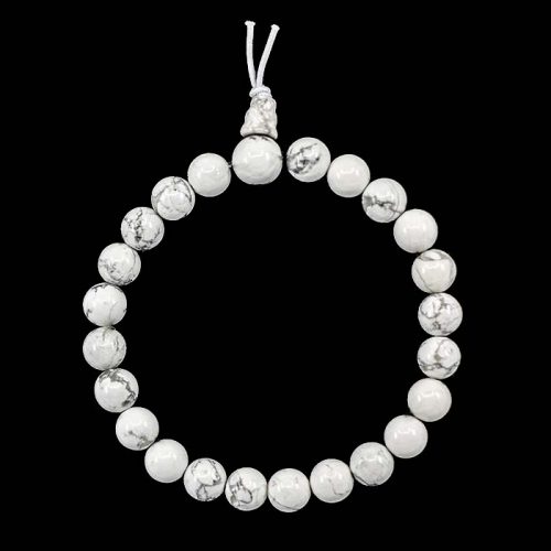 Bracelet Tibétain en Howlite - Pierres Boules 8 mm