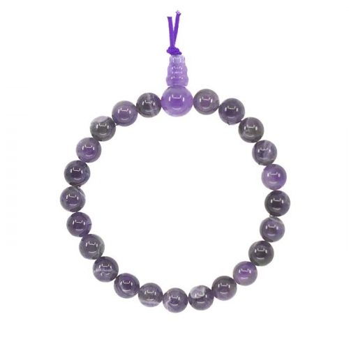 Améthyste - Bracelet Tibétain Pierres Boules 8 mm
