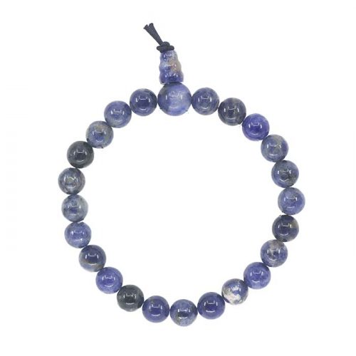 Bracelet Tibétain en Sodalite - Pierres Boules 8 mm
