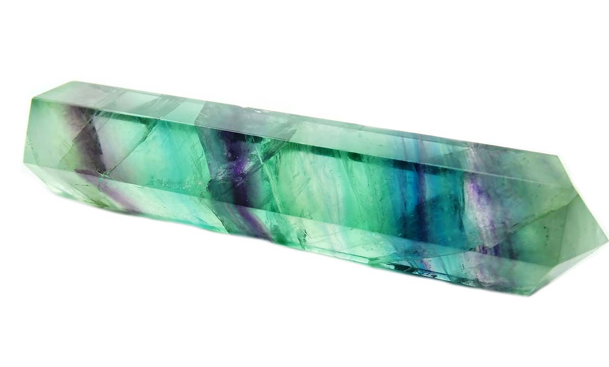 Multicoloured fluorite stick