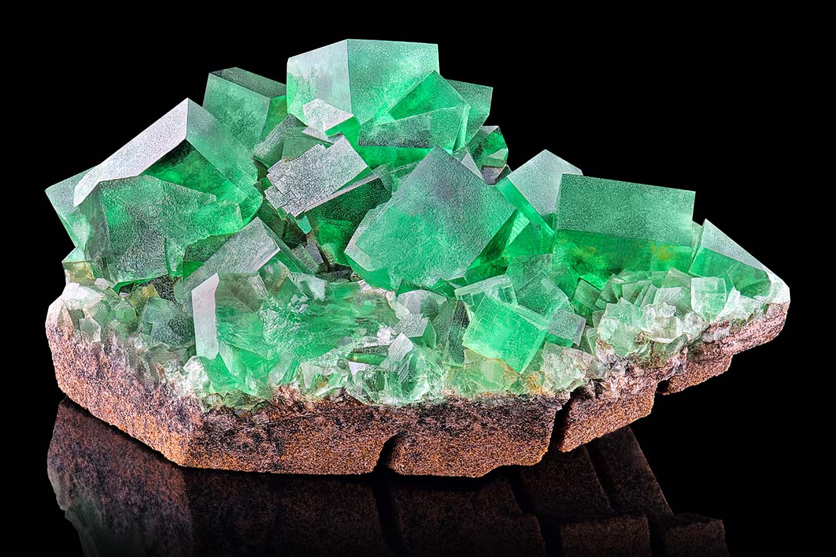 Rare specimen of green fluorite