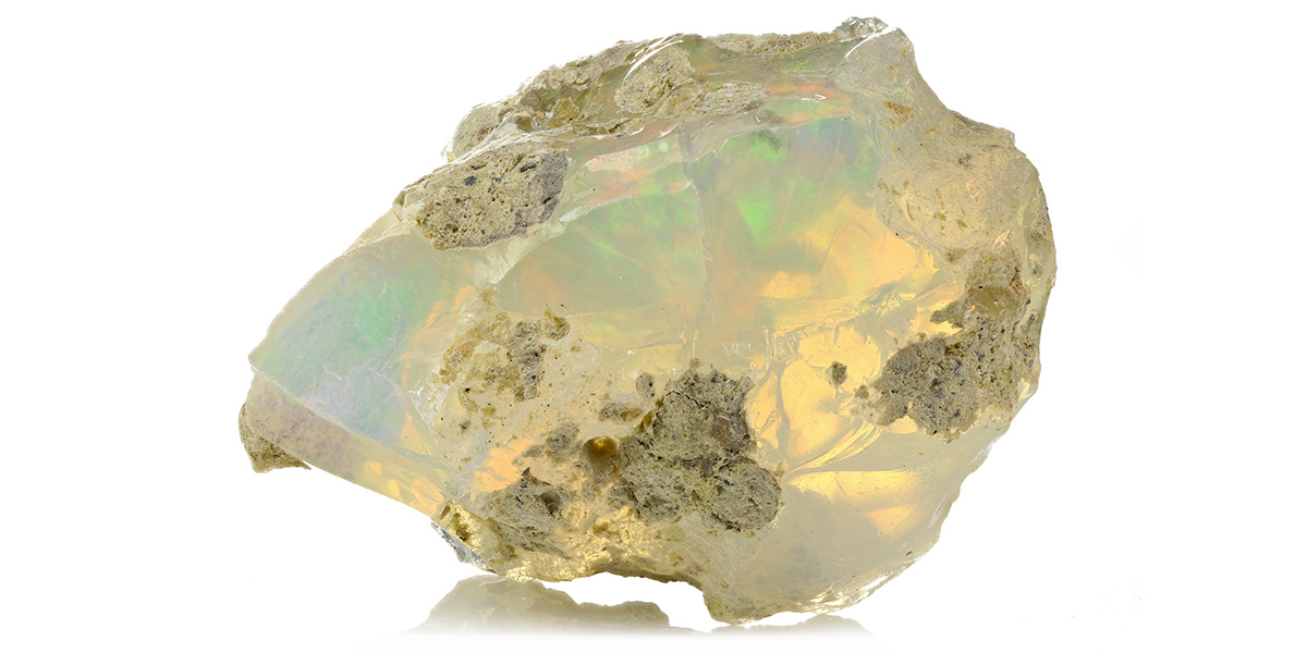 Ethiopian opal showing iridescence and opalescence
