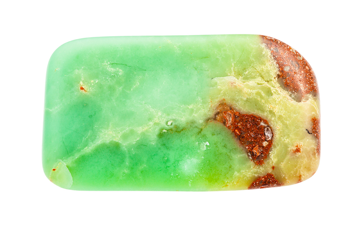 Polished chrysoprase stone