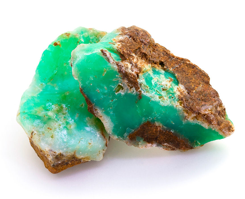 Rough chrysoprase stone