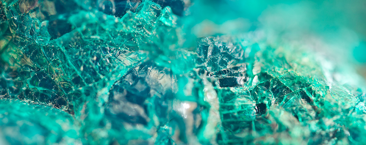 Macro view of chrysocolla crystals