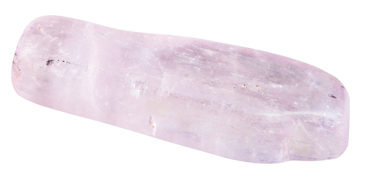 Polished kunzite stone