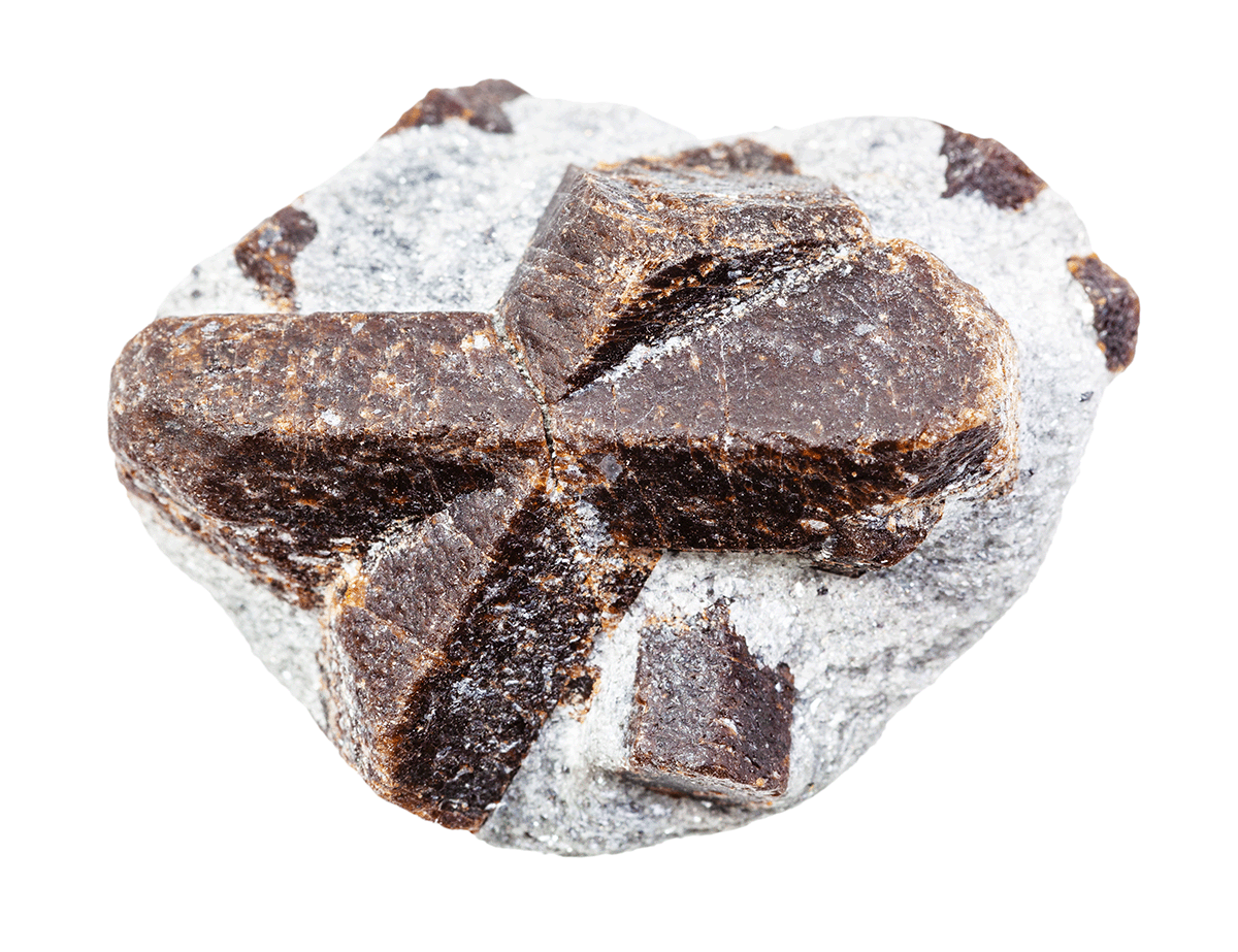 Raw staurolite stone lithotherapy