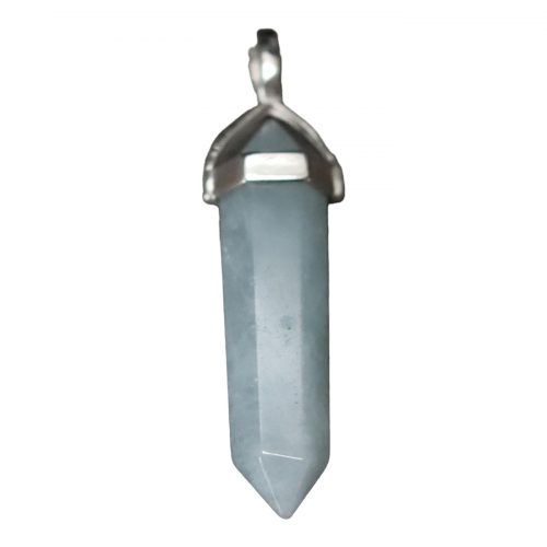 Aigue Marine Biterminée Pendentif 6 facettes monté sur Argent